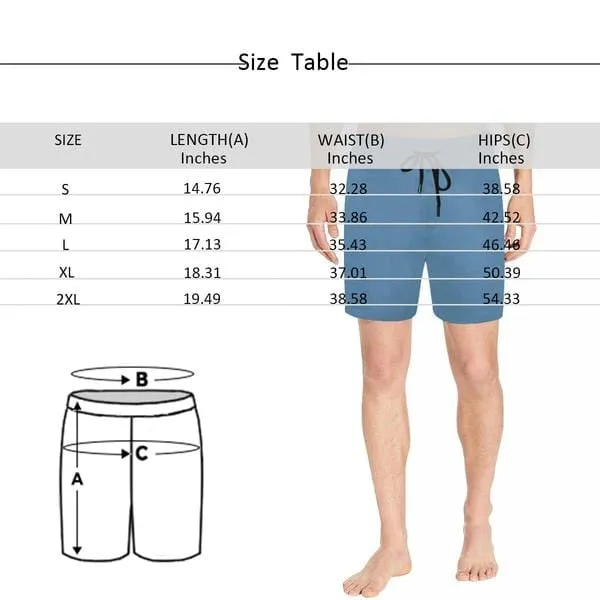 Custom Photo Swim Trunks Men's Quick Dry Swim Shorts with Happiness Leisure Time Pictures for Valentine's Day