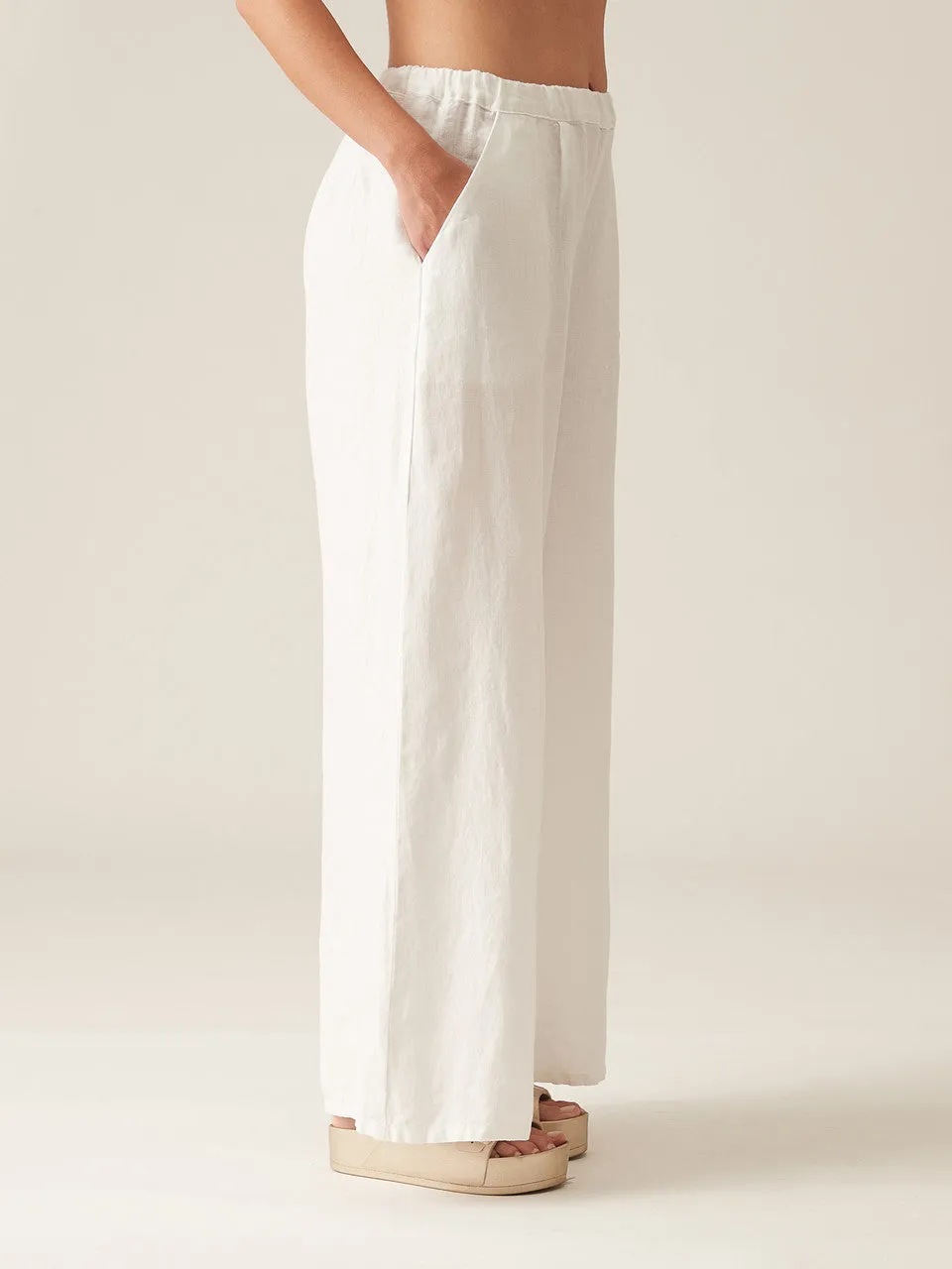 CUT LOOSE - Solid Linen Pleat Pant