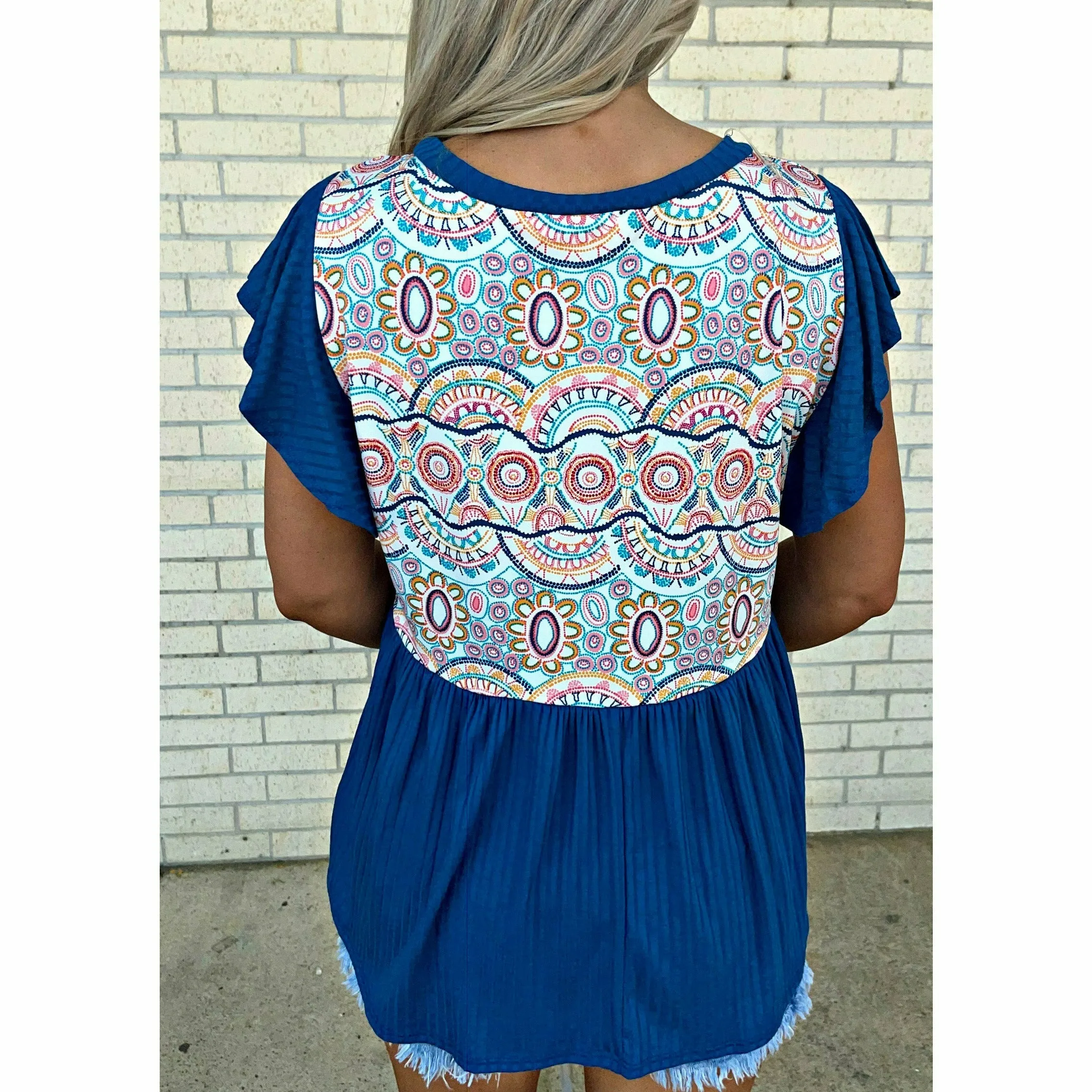 Darbi Deep Teal Flowy Top