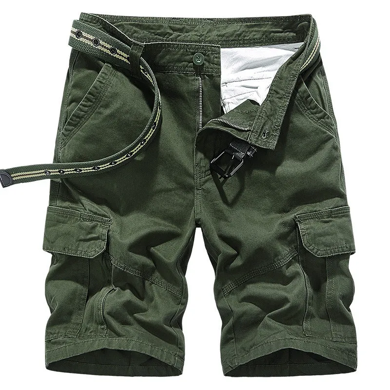 DazzleSport Overalls Casual Loose Multi-pocket Men's Pants Cotton Washed Shorts