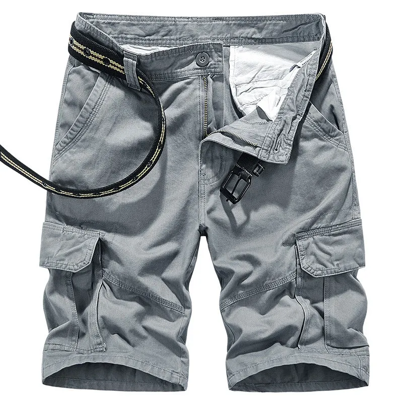 DazzleSport Overalls Casual Loose Multi-pocket Men's Pants Cotton Washed Shorts