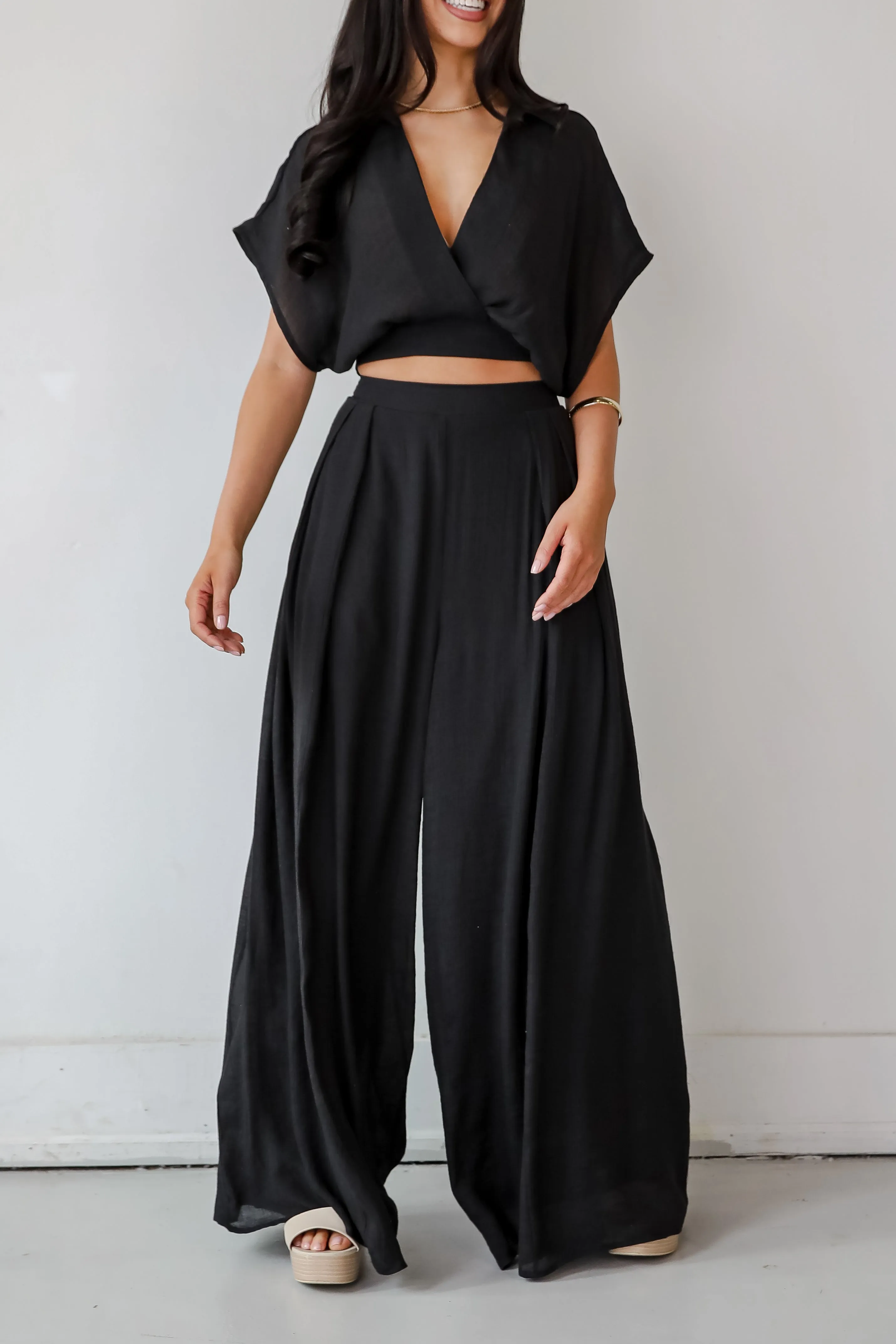 Delightful Direction Black Wide Leg Pants - DU DEAL