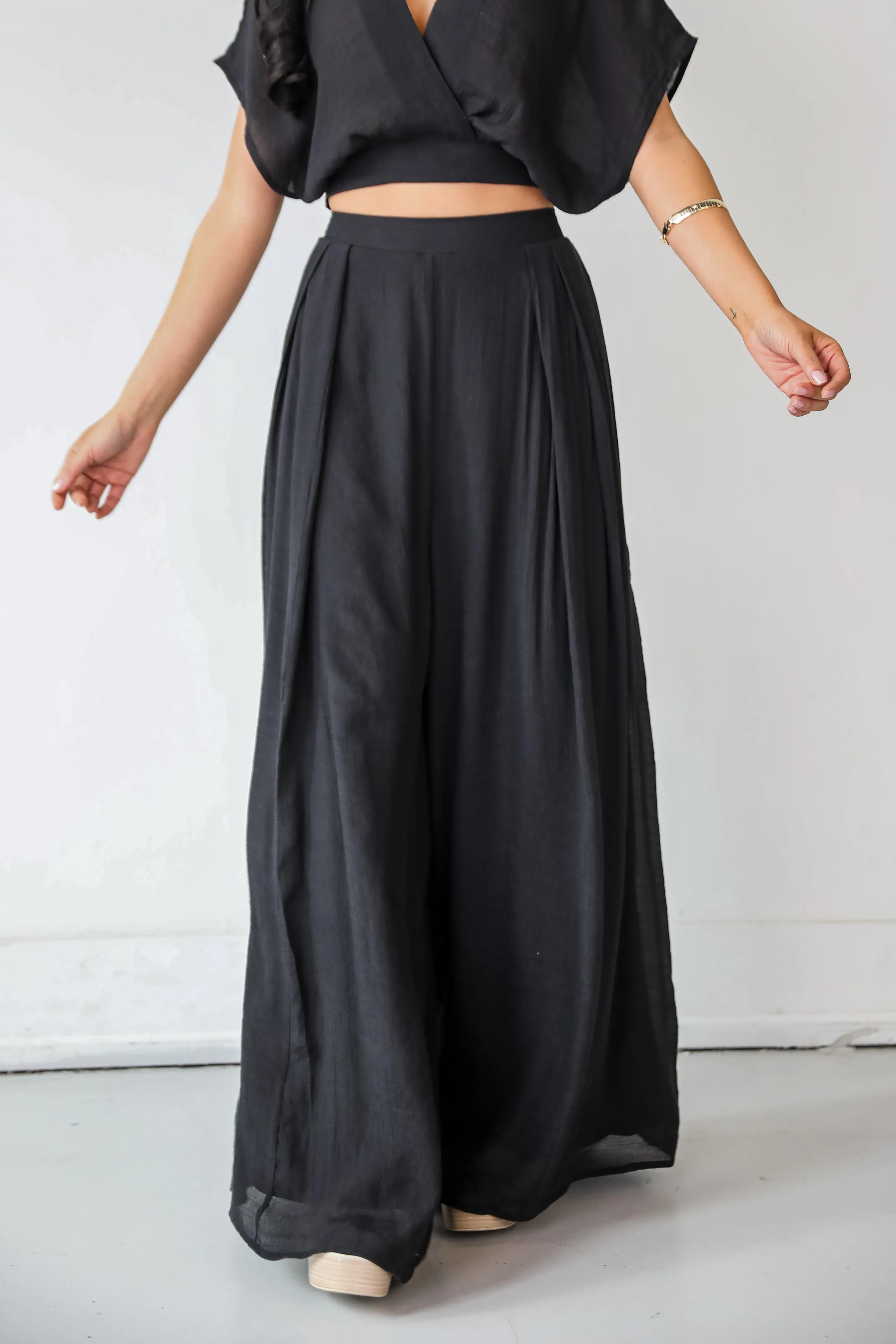 Delightful Direction Black Wide Leg Pants - DU DEAL