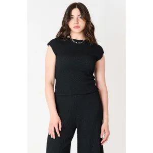 Dex Black Tape SS Drop Shoulder Textured Top