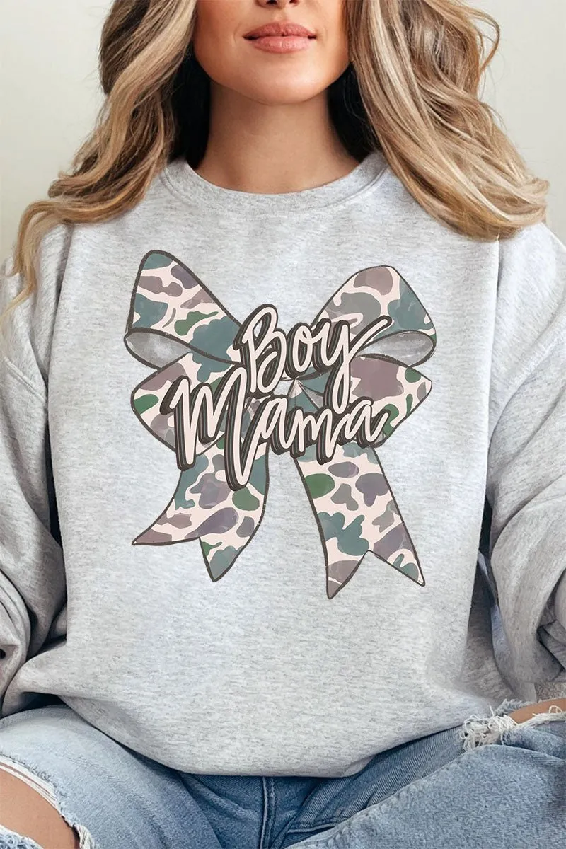 Distressed Boy Mama Coquette Heavy-weight Crew Sweatshirt