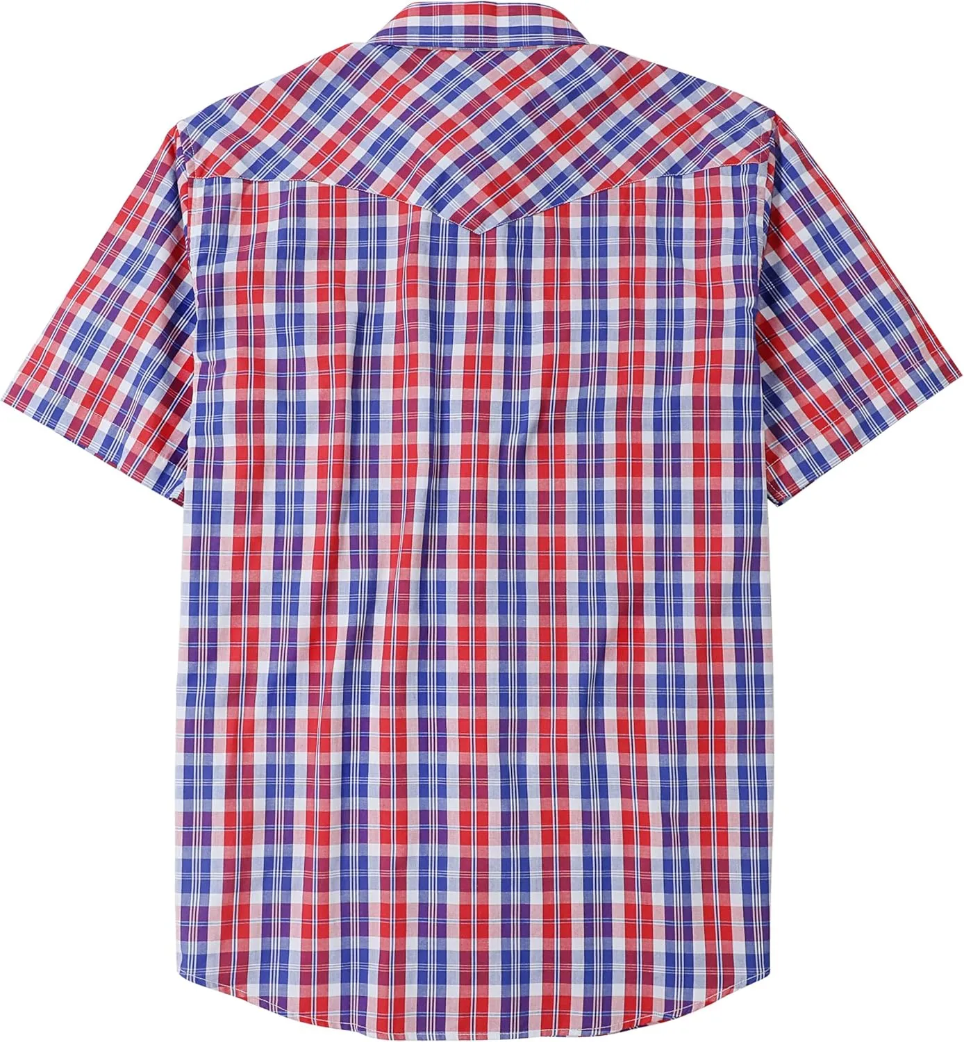 Dubinik Western Shirts for Men Short Sleeve Plaid Pearl Snap Shirts for Men Button Up Shirt Cowboy Casual Work Shirt