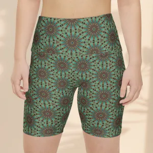 Earthly Harmony Women's Workout Shorts - Floral Pattern for Yoga and Fitness