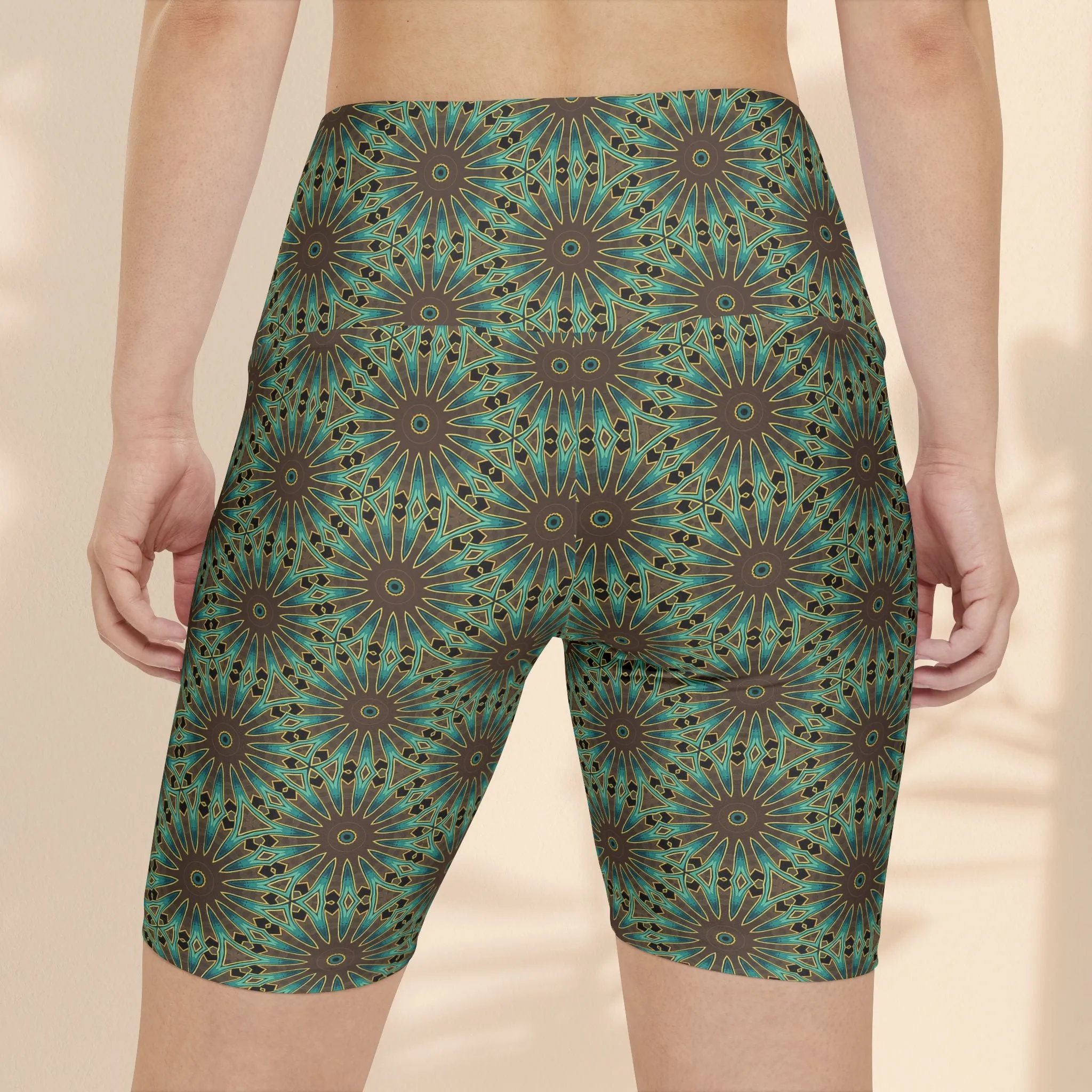 Earthly Harmony Women's Workout Shorts - Floral Pattern for Yoga and Fitness