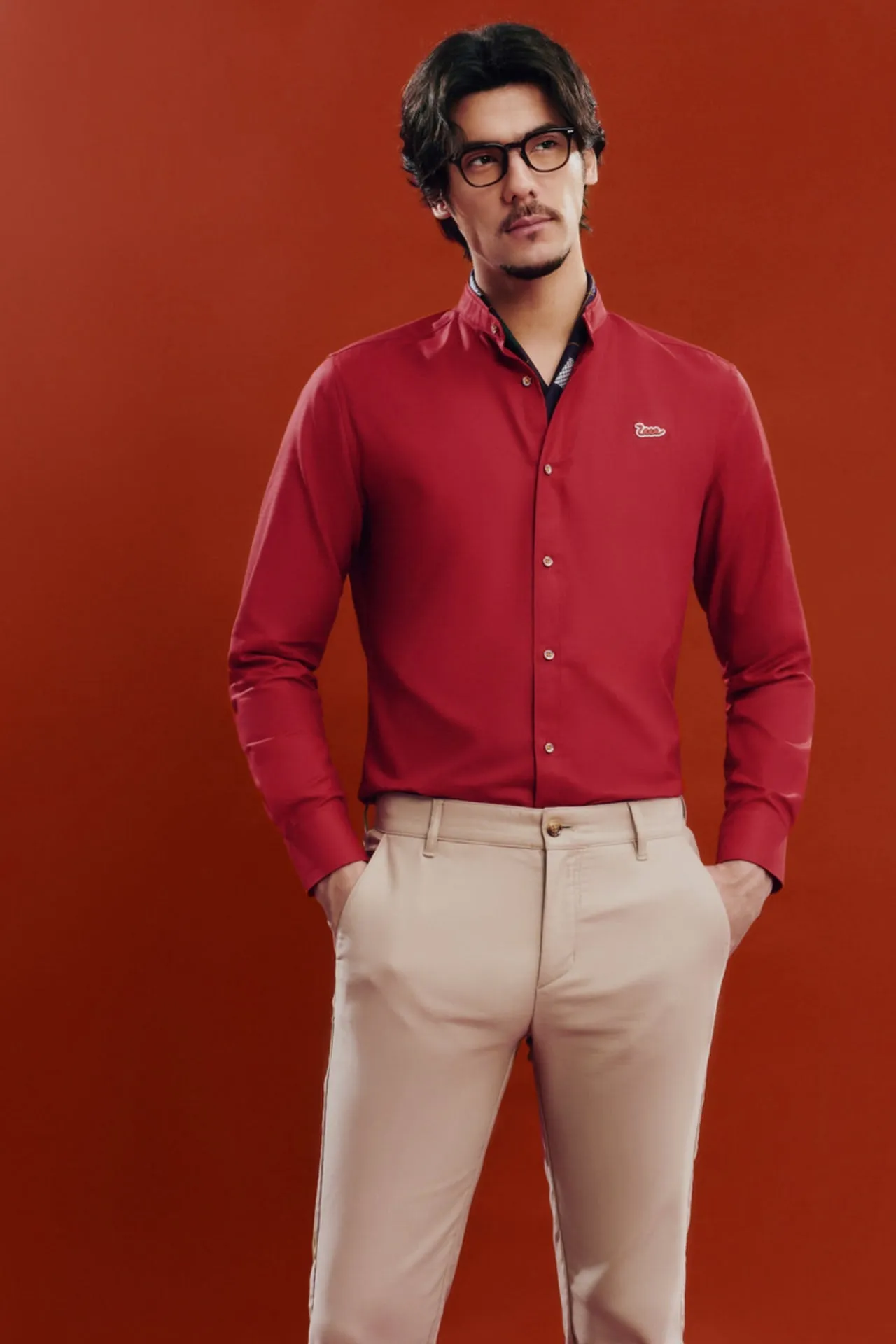 Easy Care Cotton Oxford Smart Fit Casual Shirt with Logo