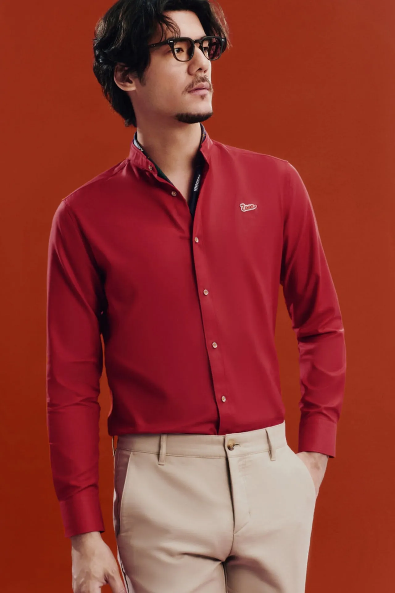 Easy Care Cotton Oxford Smart Fit Casual Shirt with Logo