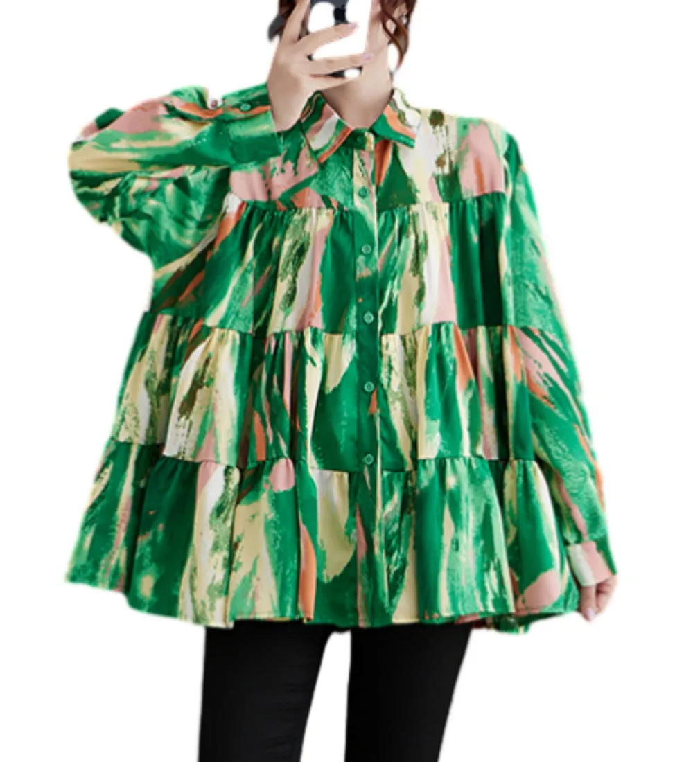 ellazhu Women's Casual Shirts,Button Down Long Sleeve Dressy Tops GZ01