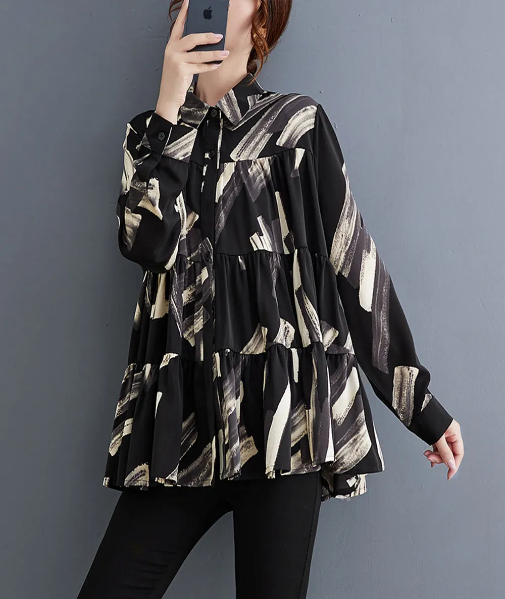 ellazhu Women's Casual Shirts,Button Down Long Sleeve Dressy Tops GZ01