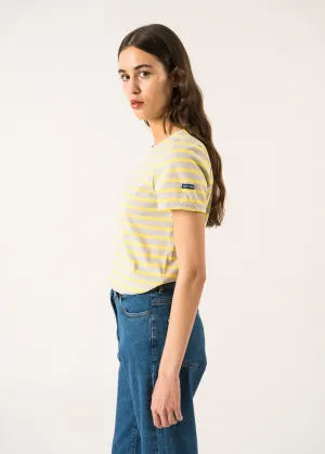 Etrille short sleeve striped sailor shirt - regular fit, in light cotton (GRIS LIGHT/ACIDULE)