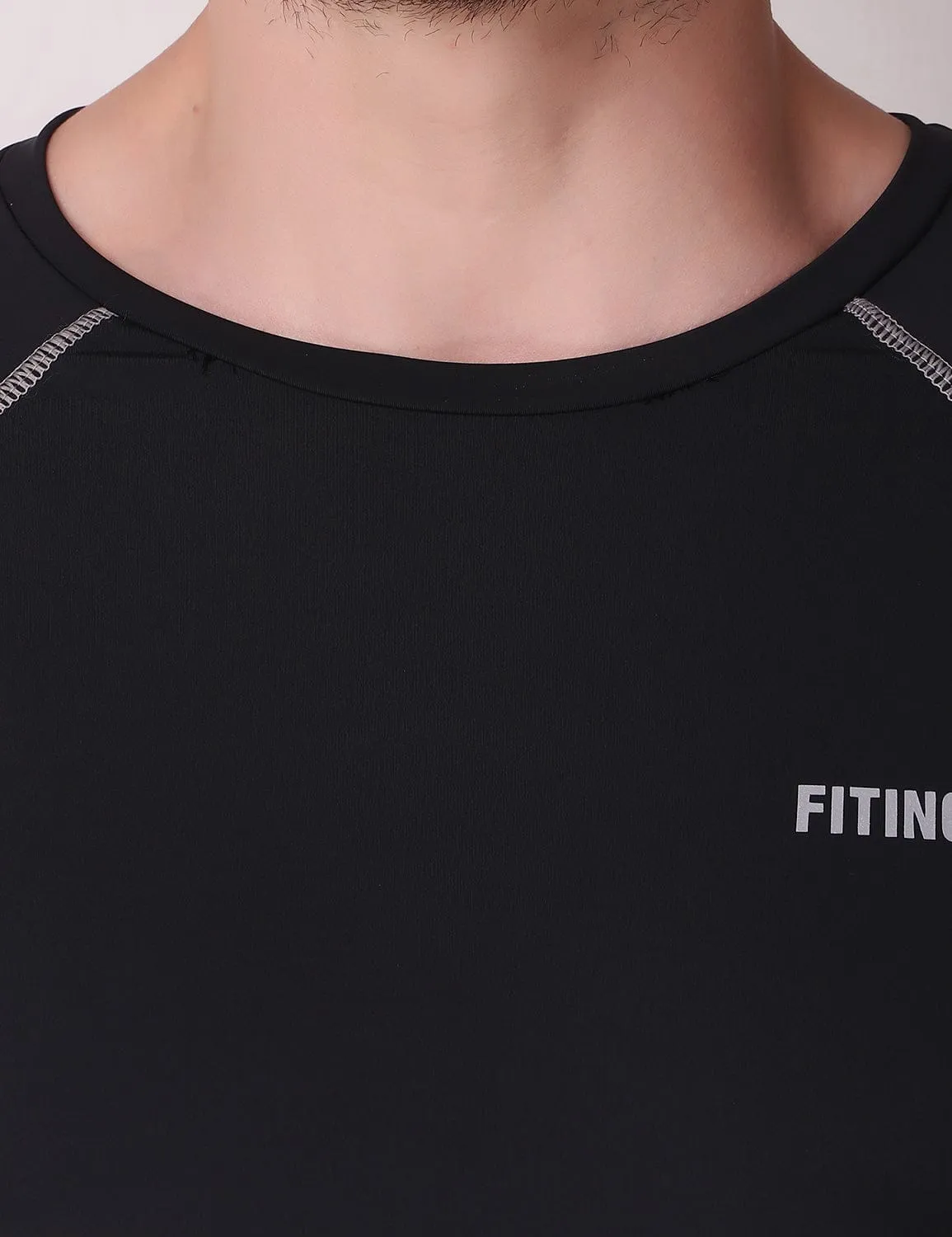 Fitinc Dryfit Stretchable Full Sleeves Black Tshirt