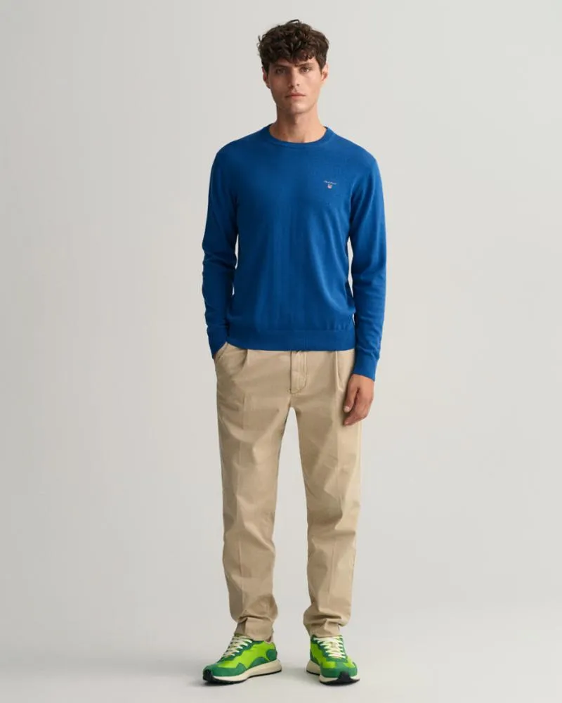 Gant Apparel Mens CLASSIC COTTON  C-NECK 408/LAKE BLUE