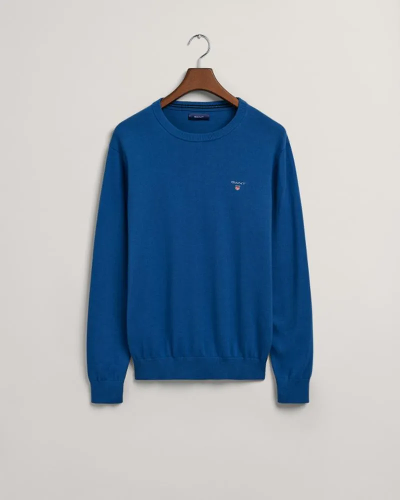 Gant Apparel Mens CLASSIC COTTON  C-NECK 408/LAKE BLUE