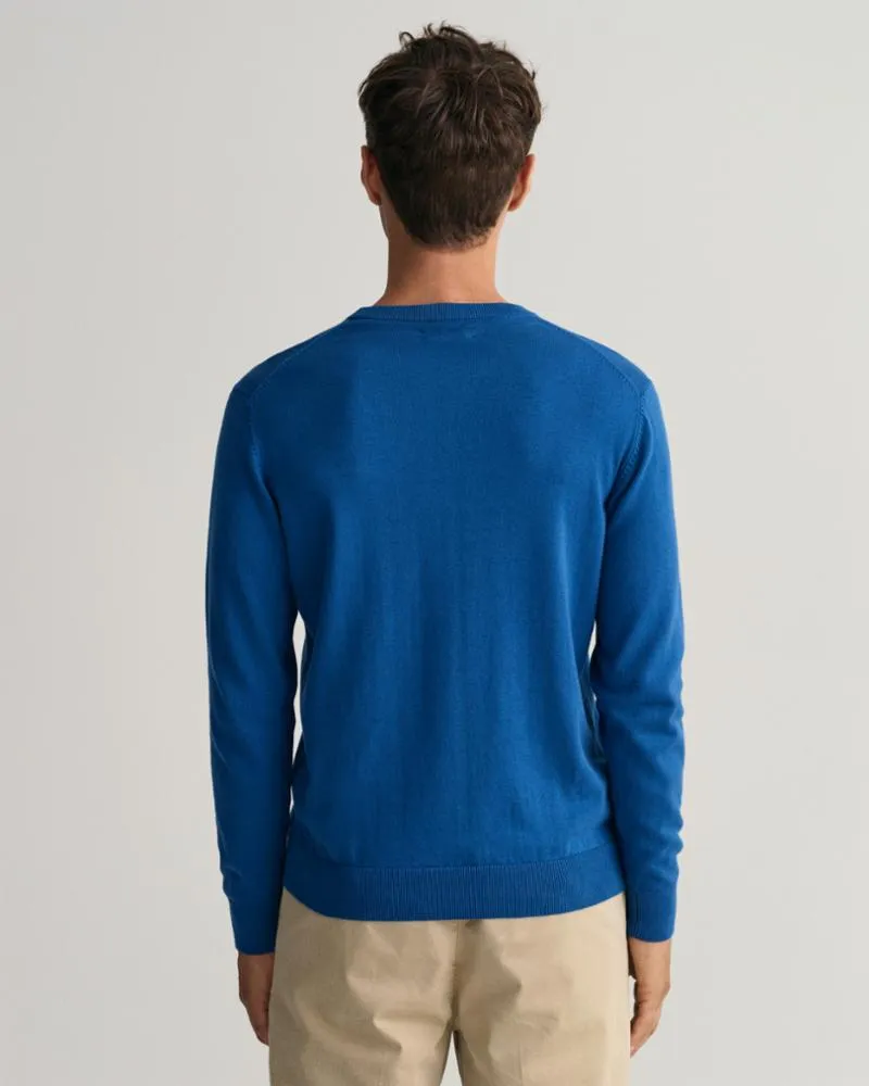 Gant Apparel Mens CLASSIC COTTON  C-NECK 408/LAKE BLUE