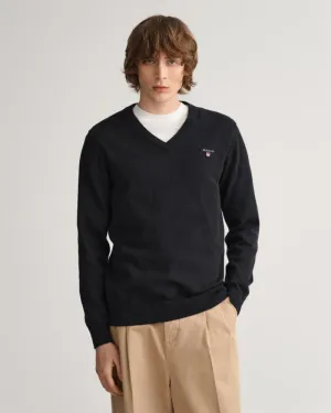 Gant Apparel Mens CLASSIC COTTON V-NECK - NEW 5/BLACK