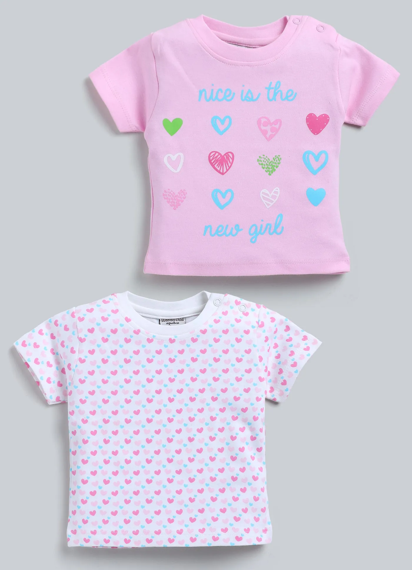 Girls heart t-shirt - pack of 2
