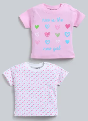 Girls heart t-shirt - pack of 2
