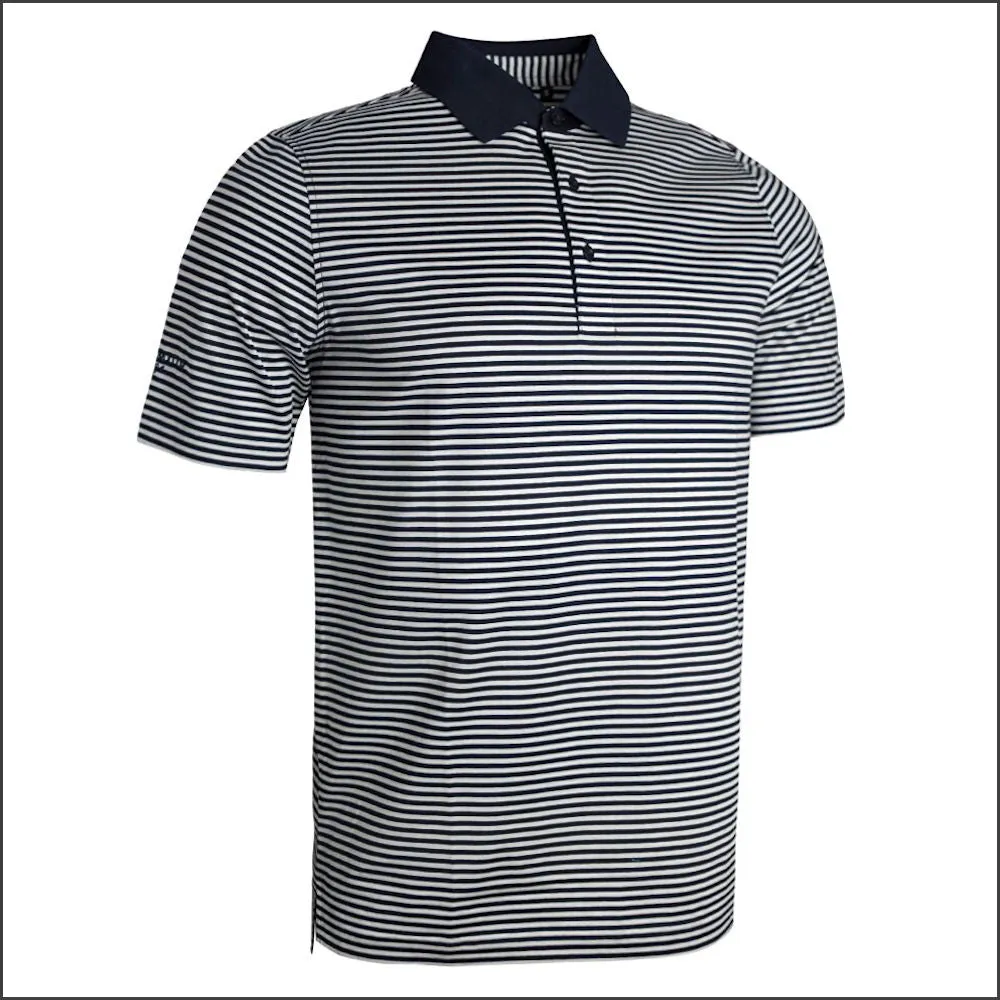 Glenmuir Letham Striped Mercerised Polo Shirt==