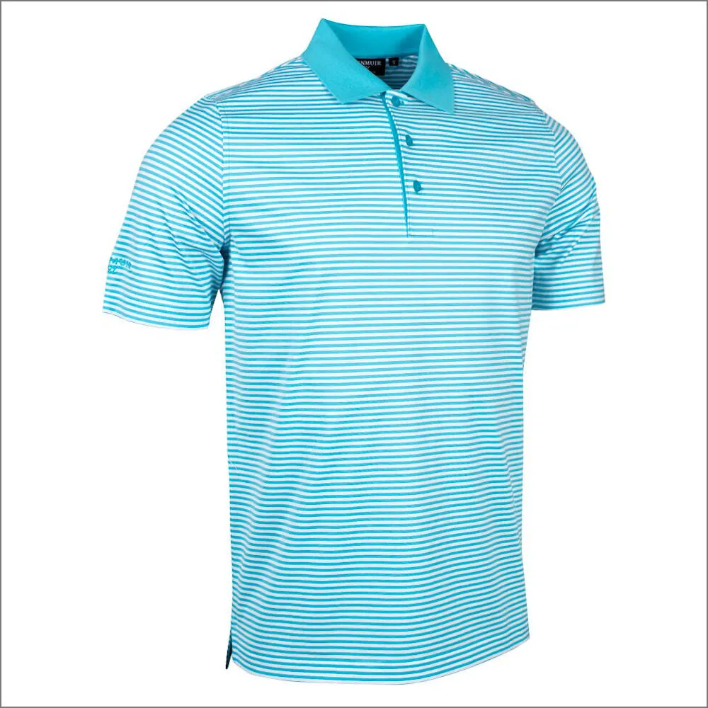 Glenmuir Letham Striped Mercerised Polo Shirt==