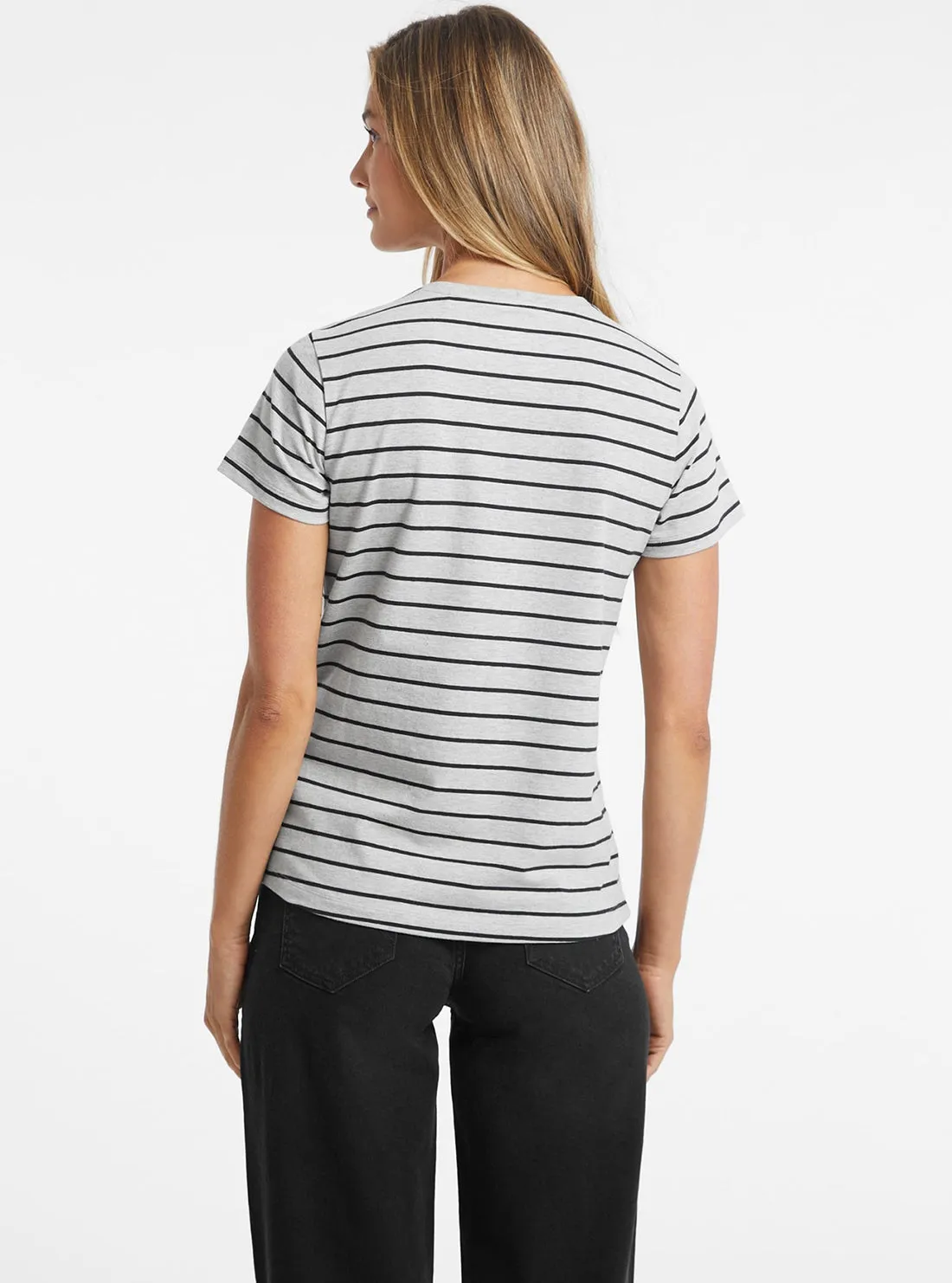 Guess Jeans White Striped T-Shirt