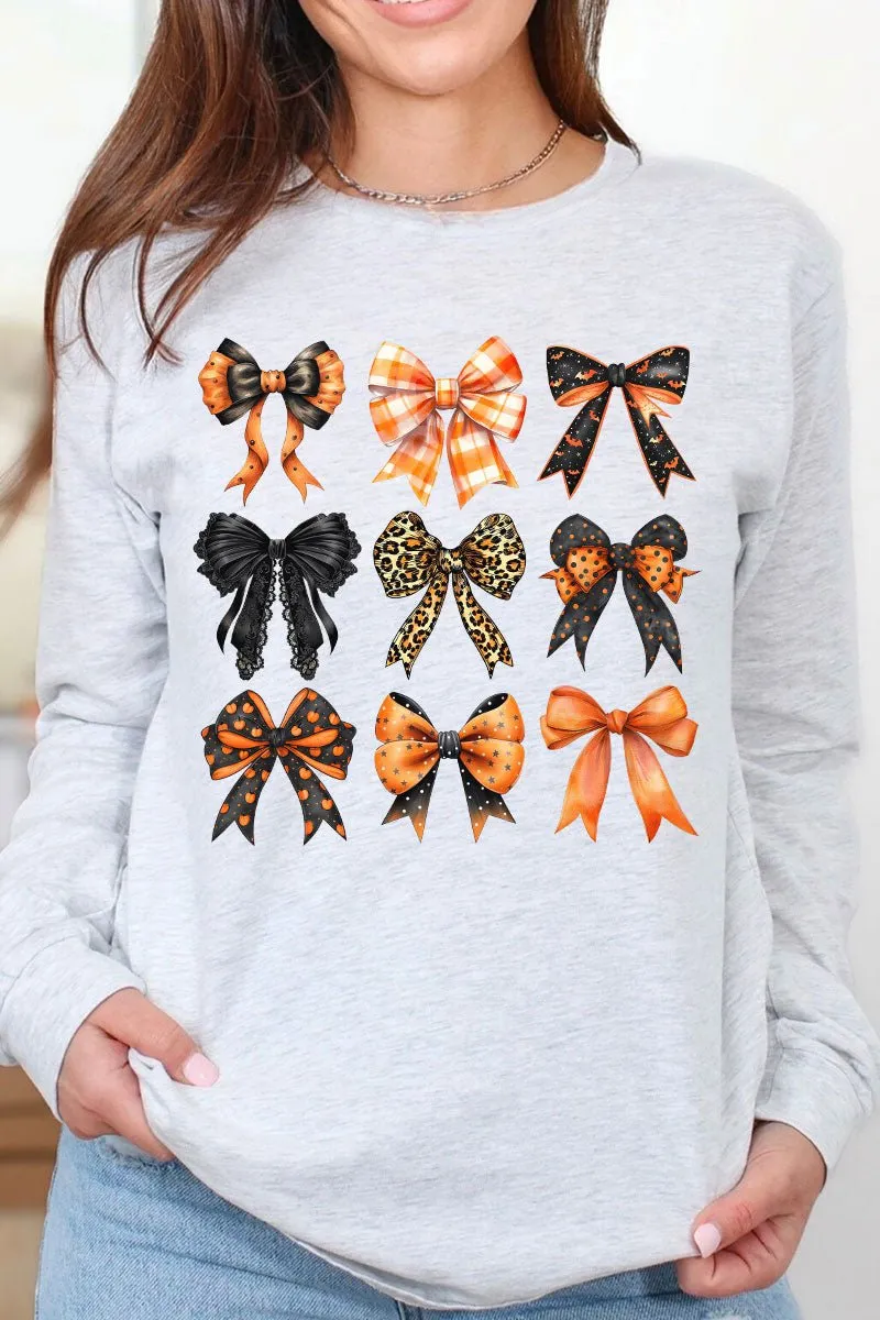 Halloween Coquette Bows Heavy Cotton Long Sleeve Adult T-Shirt