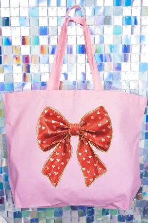 Heartfelt Coquette Canvas Jumbo Tote