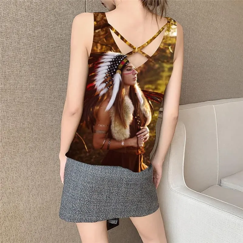 Indios Tank Top Women Colorful Vest Printed Landscape Sleeveless 3d
