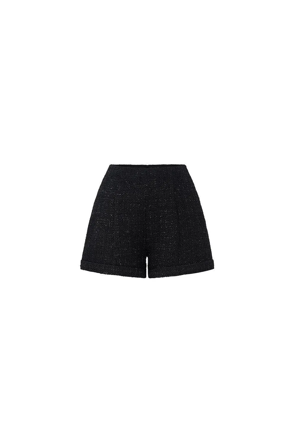 Jade Straight Basic Tweed Mini Shorts