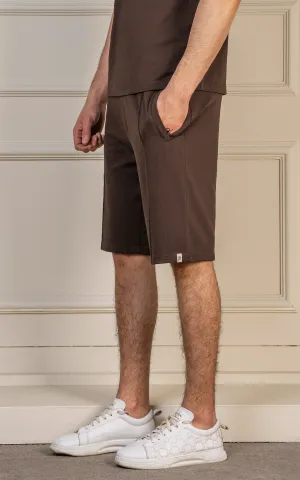 JERSEY SHORT DARK BROWN