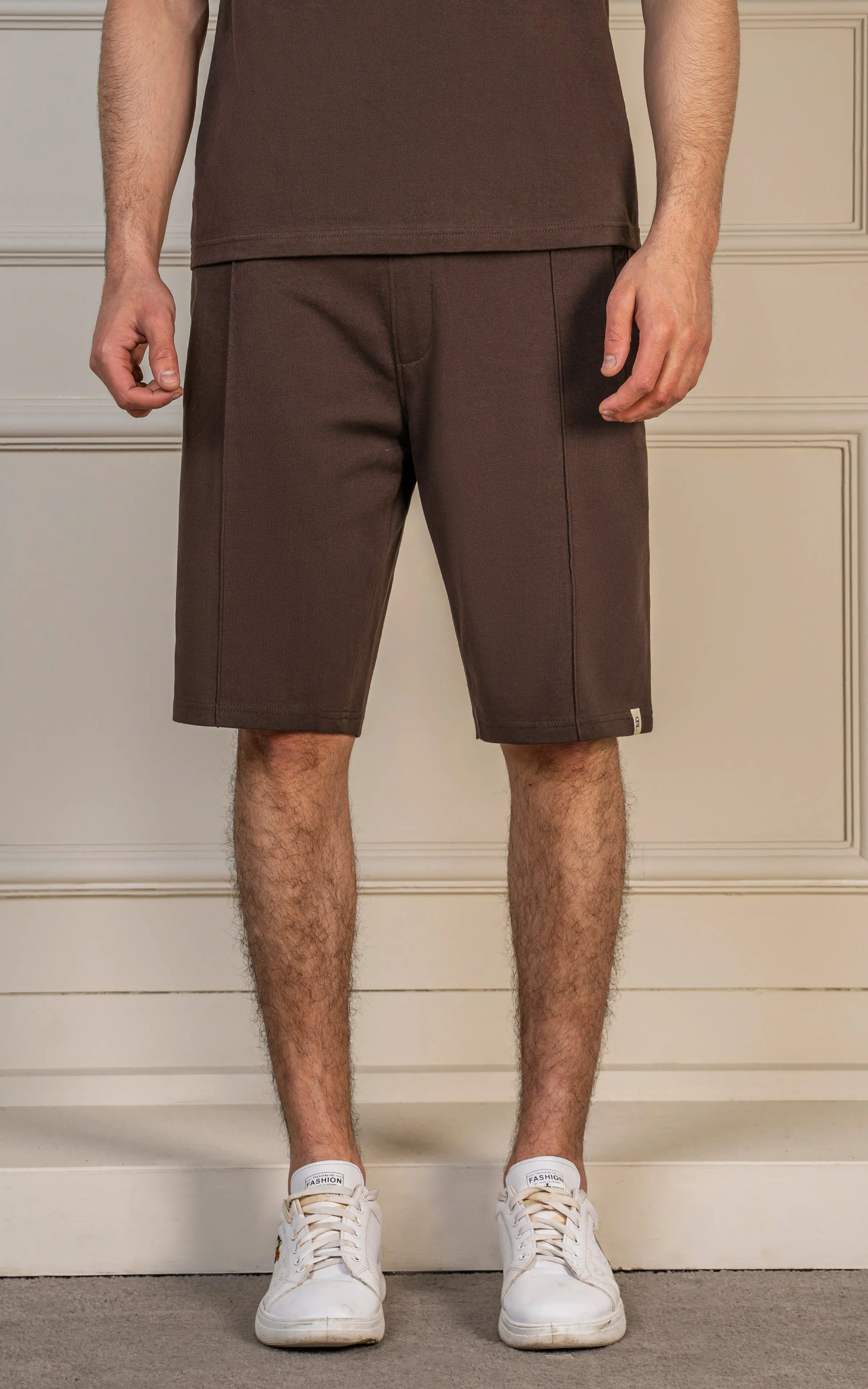 JERSEY SHORT DARK BROWN