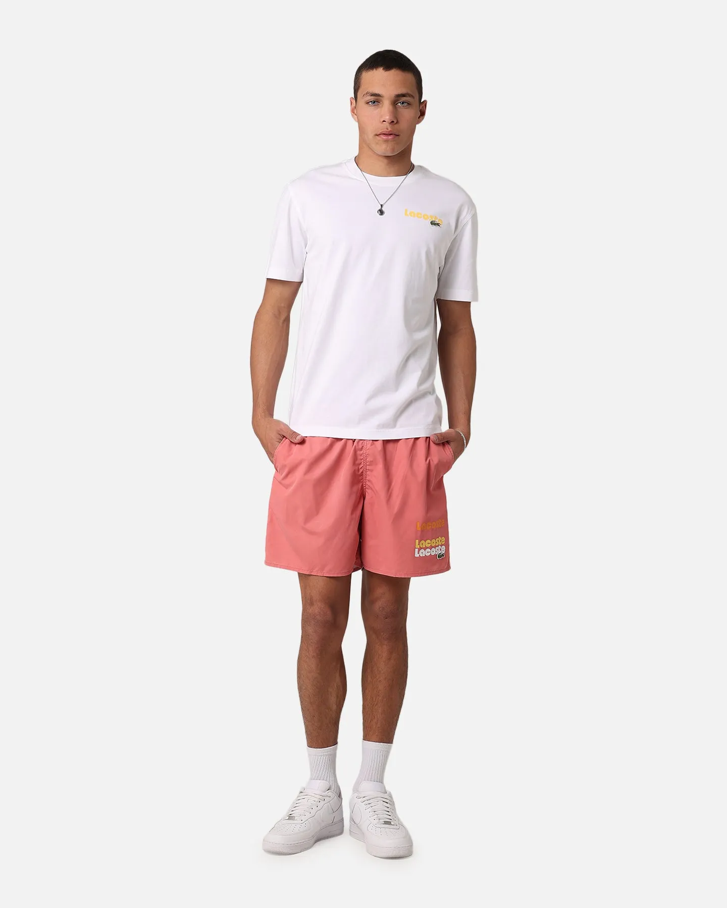 Lacoste Sunbleached Back Graphic T-Shirt White