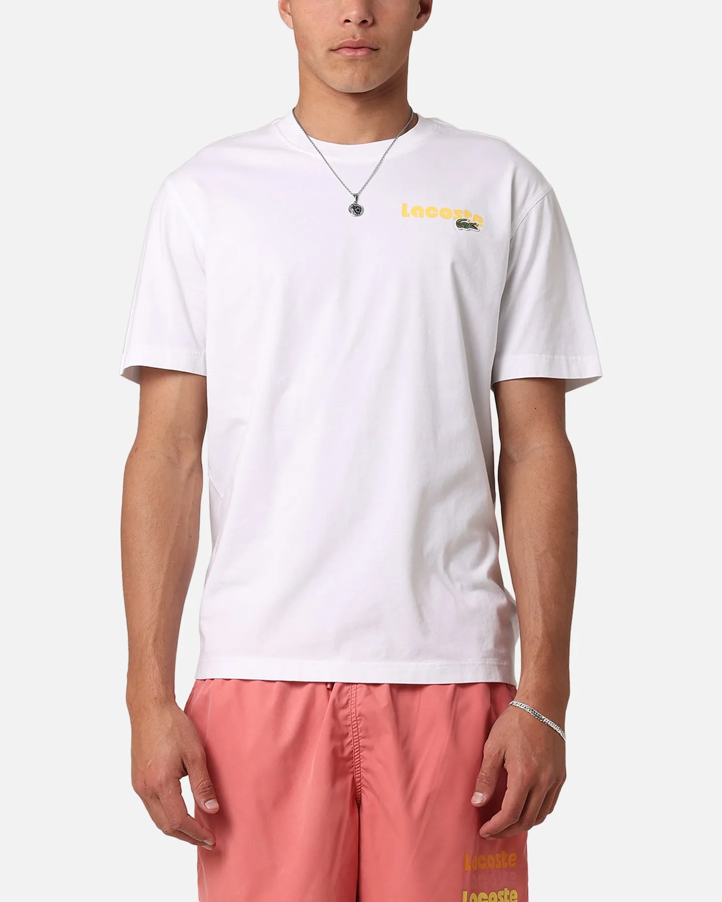 Lacoste Sunbleached Back Graphic T-Shirt White