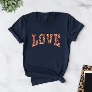 Leopard Love Navy T-Shirt