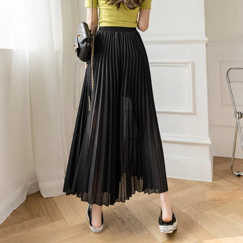 Loose Pleated Chiffon Pants