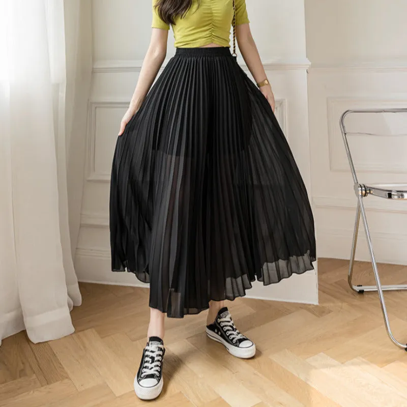 Loose Pleated Chiffon Pants