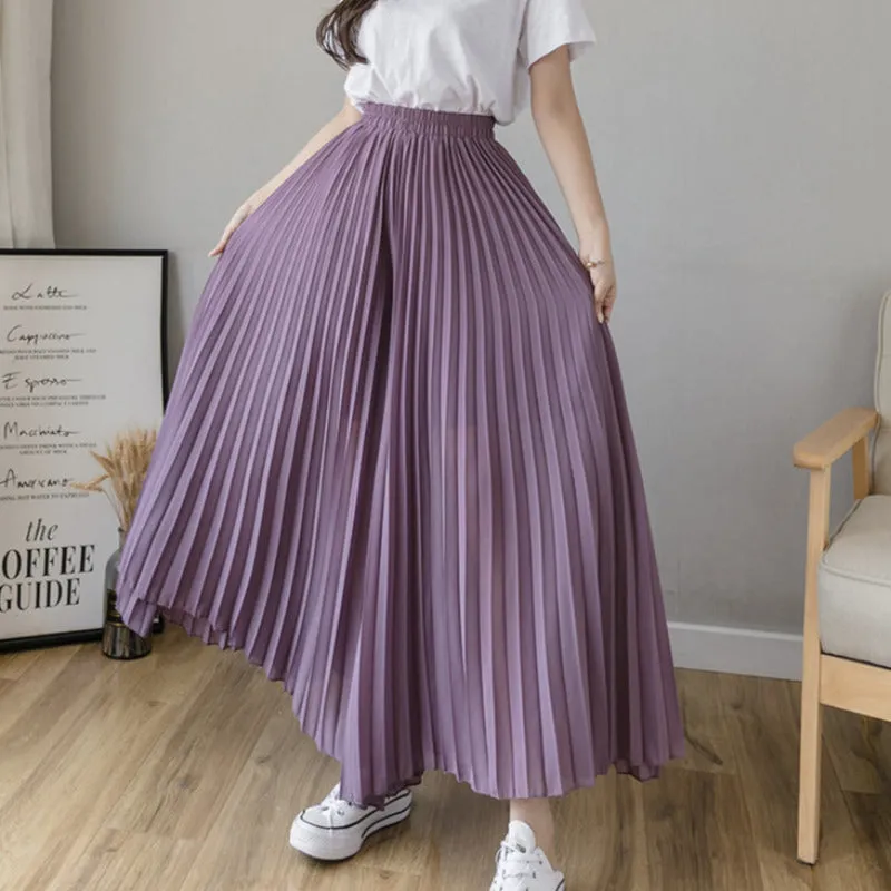 Loose Pleated Chiffon Pants