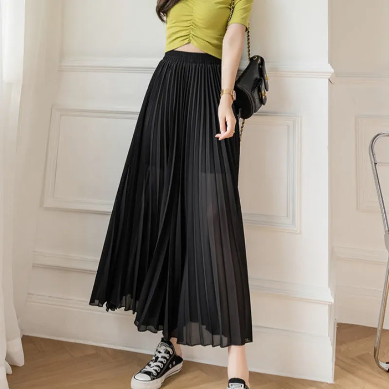 Loose Pleated Chiffon Pants