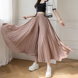 Loose Pleated Chiffon Pants