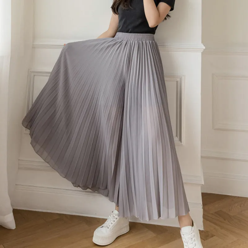 Loose Pleated Chiffon Pants