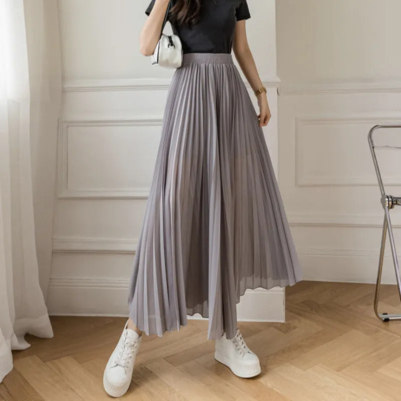 Loose Pleated Chiffon Pants