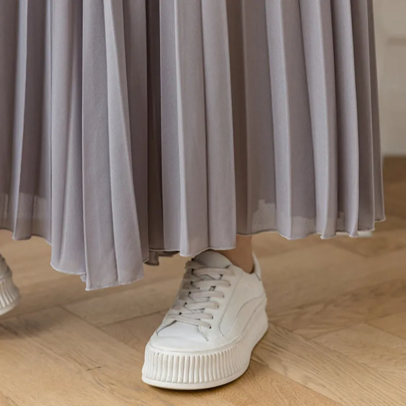 Loose Pleated Chiffon Pants