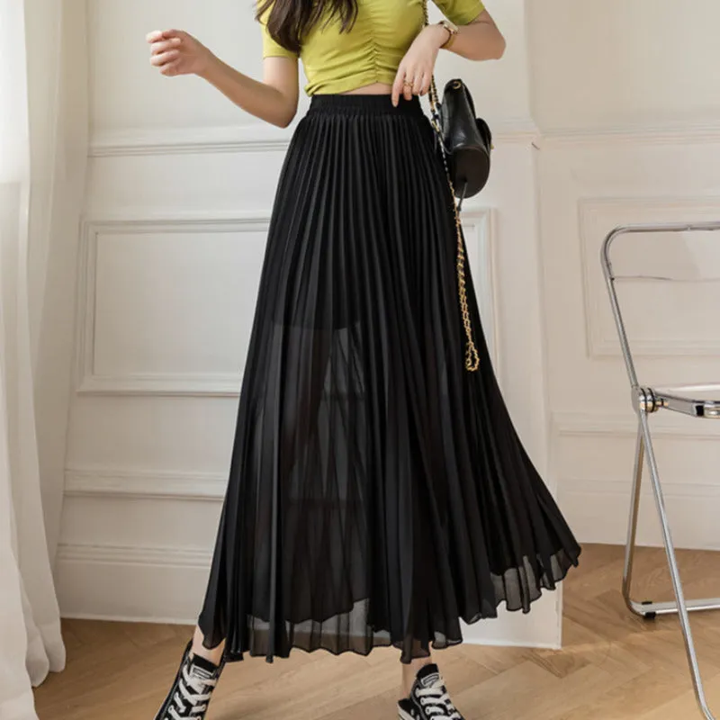 Loose Pleated Chiffon Pants