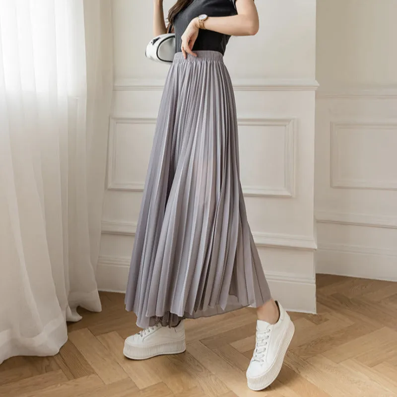 Loose Pleated Chiffon Pants