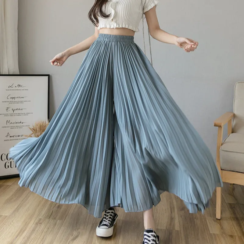 Loose Pleated Chiffon Pants