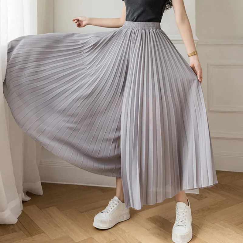 Loose Pleated Chiffon Pants