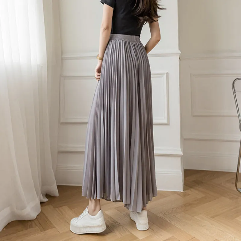 Loose Pleated Chiffon Pants