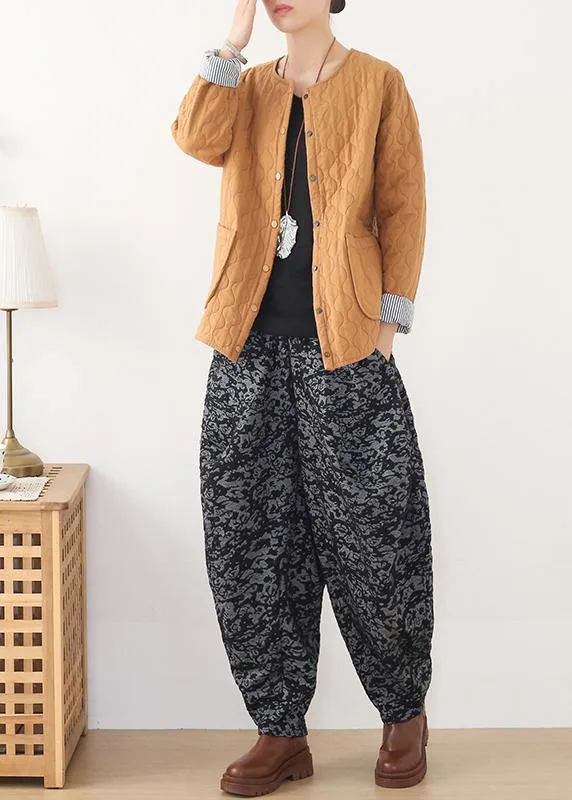 Loose spring Jacquard pant unique black harem pants